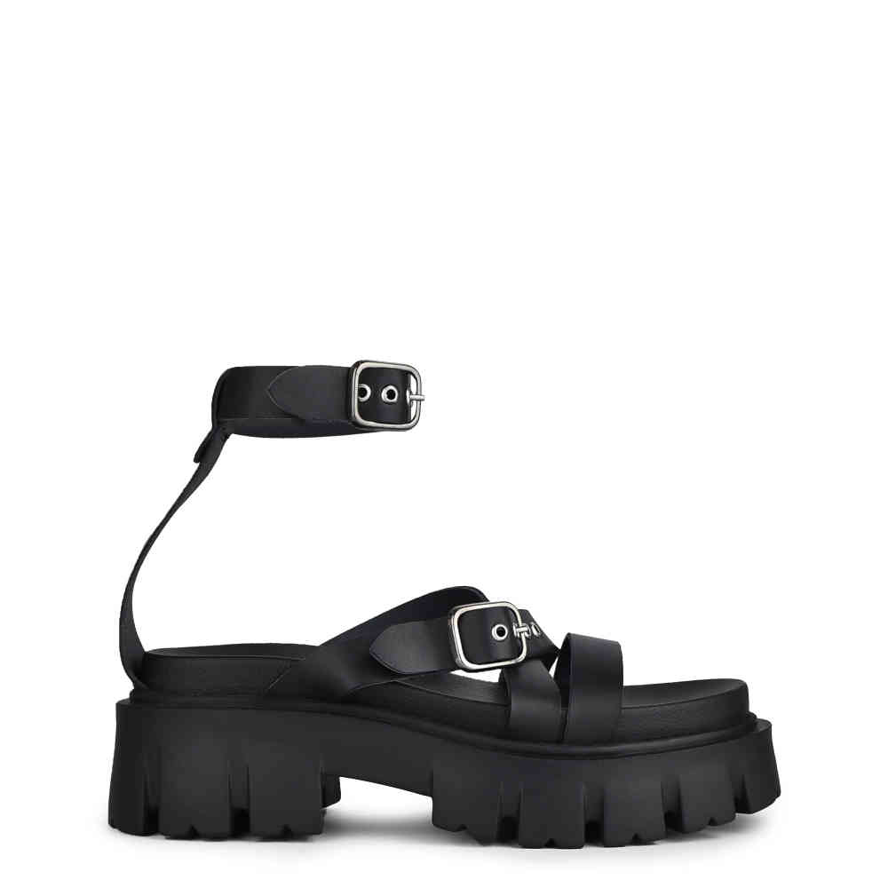 Altercore - Ricca Vegan Plateau Sandaal - Zwart